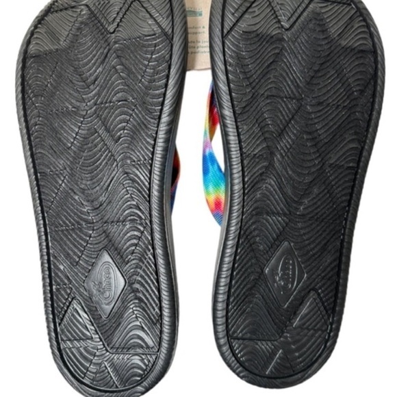 Chaco Chillos Flip Flop Sandals Dark Tie Dye Black  Rainbow shoe Men’s size 10 main image 8